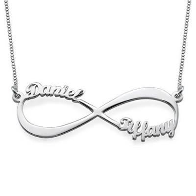 925 Sterling Silver Custom Double Infinity Name Necklace Personalised Gift for Women