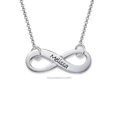 925 Sterling Silver Custom Engraved Infinity Name Necklace