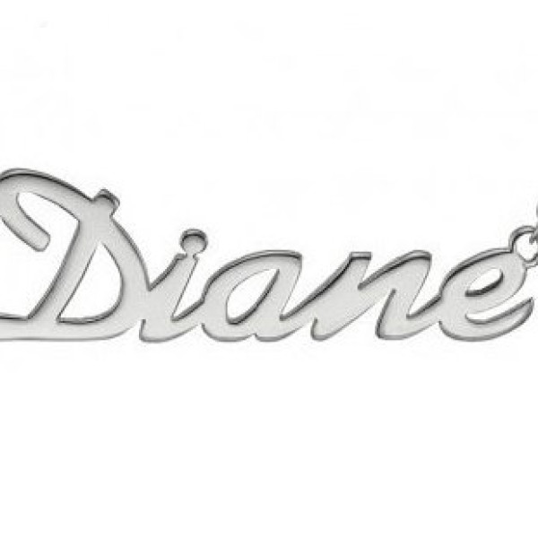 925 Sterling Silver Personalised Name Necklace including 14" 16" 18" Chain - Any Name - 1mm Thick