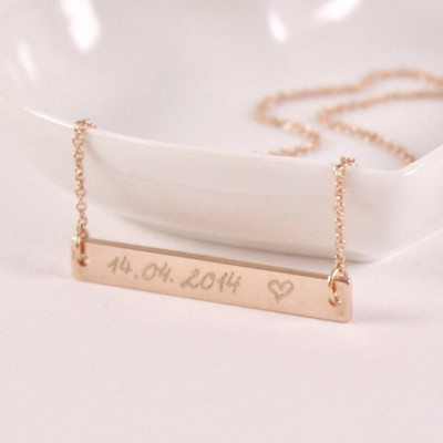 A  DATE, Engraved name necklace, rosé gold plated, rosegoldplated, personalized necklace