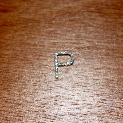 A White Gold Diamond Letter P   SKU1282