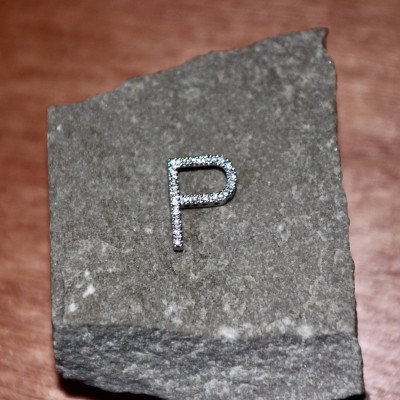 A White Gold Diamond Letter P   SKU1282