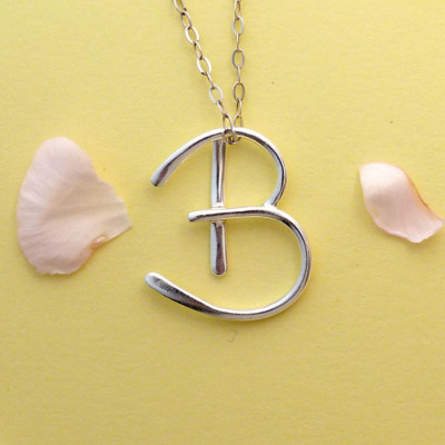 B Initial Necklace,Letter B Necklace, Letter B Pendant, B Initial Pendant, Initial B Necklace, B Letter Necklace,