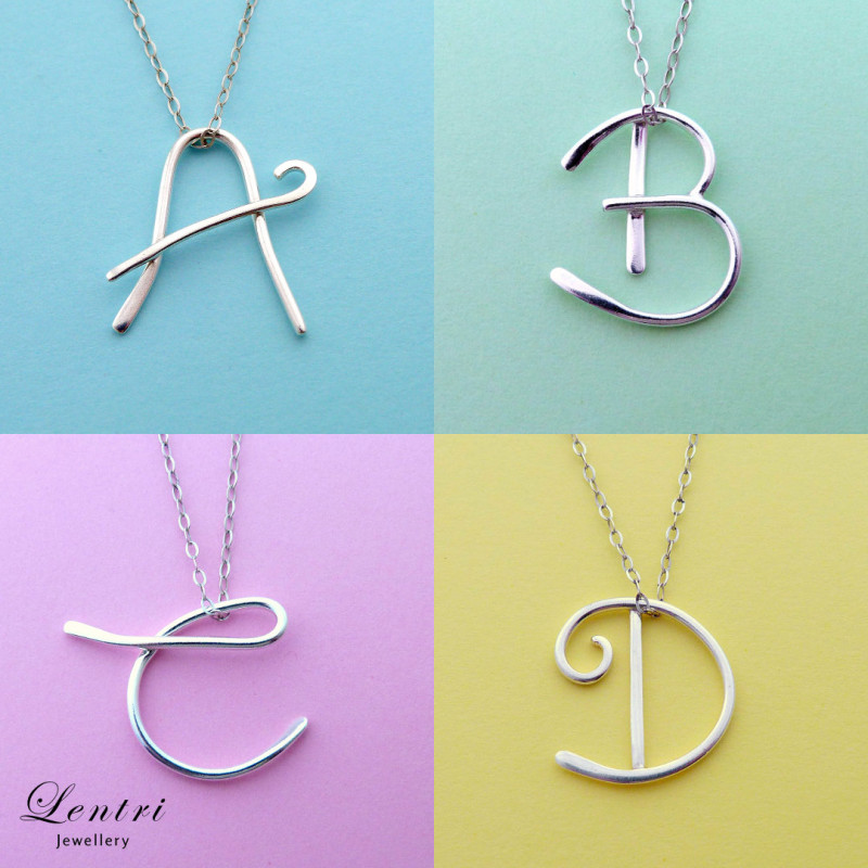 14K Gold Block Letter Initial B Necklace - Beverlys Jewelers