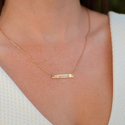 Bar Necklace - Personalized Necklace - Rose Gold Color - Name Necklace - Hand Stamped Jewelry - Custom Name Necklace - Hand Stamped