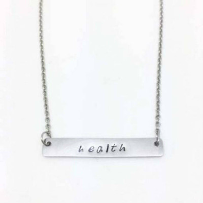 Bar Necklace - Personalized Necklace - Silver Color - Name Necklace - Hand Stamped Jewelry - Custom Name Necklace - Handstamped