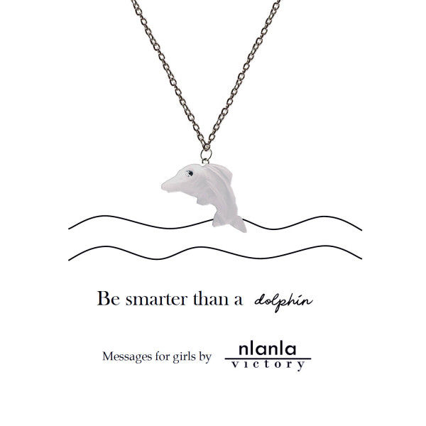 Be smarter than a Dolphin necklace on Sterling Silver Chain by nlanlaVictory