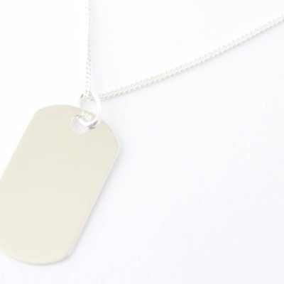 Silver or Gold Personalised Engraved Dog Tag Style Necklace