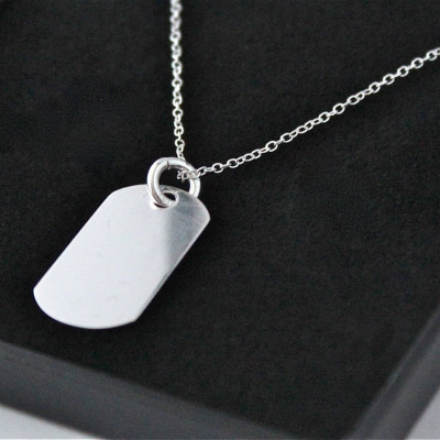 Personalised Engraving Boys 925 Sterling Silver Dog Tag