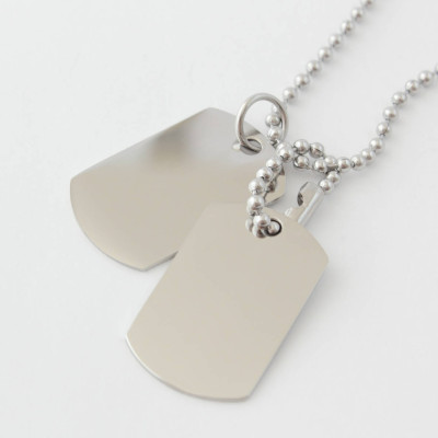 Stainless Steel Double Dog Tags Necklace with Engraving For Men