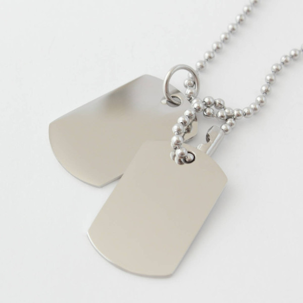 Boy's Stainless Steel Double Dog Tags, Personalised Engraving, Includes Gift Box & Free Shipping