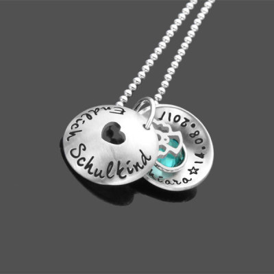 Chain finally to school SCHOOLCHILD 925 Silver necklace with engraving name chain