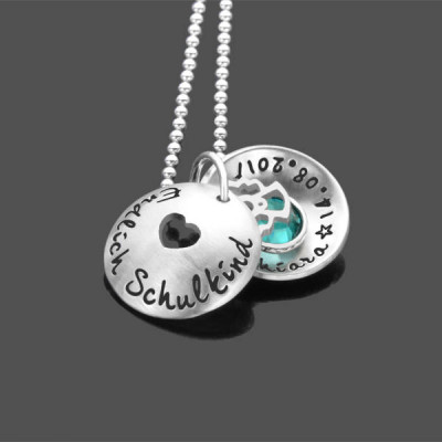 Chain finally to school SCHOOLCHILD 925 Silver necklace with engraving name chain