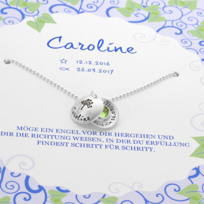 Christening necklace with gift box tree 925 Silver Chain gift tree of life