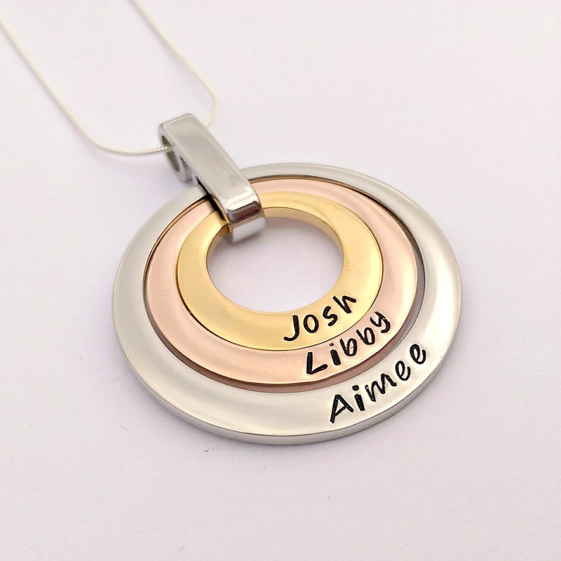 AIMEE Custom Name Necklace Personalised 18ct Gold Plated Silver Tone Christmas 