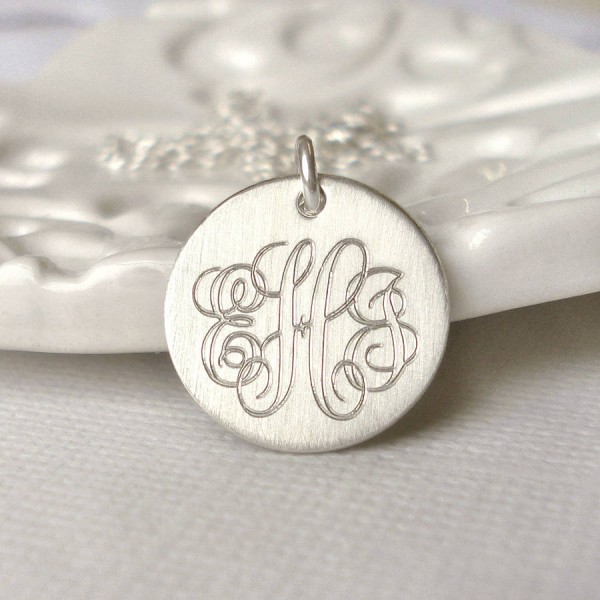 Classic Sterling Silver Monogram Necklace - Medium