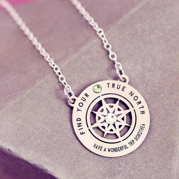 Compass Necklace | Custom Name Necklace | Adventure Awaits | Compass Pendant | Going Away Gift | World Traveller | Wanderlust Necklace |