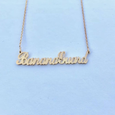 Custom Gold Plated Two-Name Necklace | Custom Namplate
