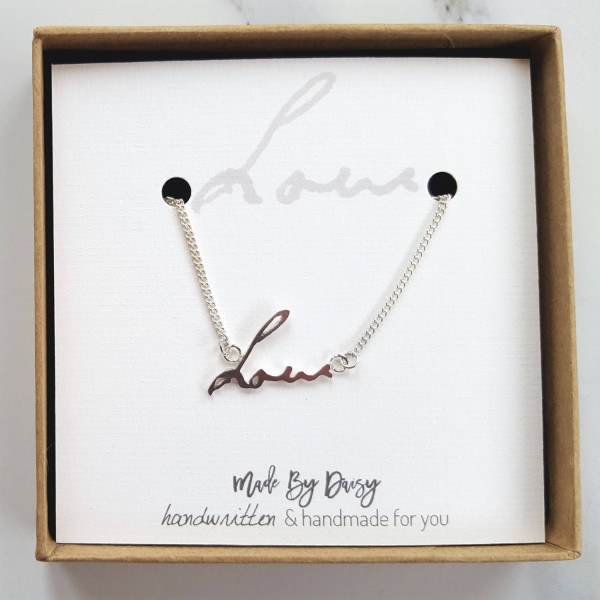 Custom Handwriting- Personalized Womens- Customized Gifts- Handwriting Jewellery- Name Necklace- Family Necklace- Birthday Necklace- Silver