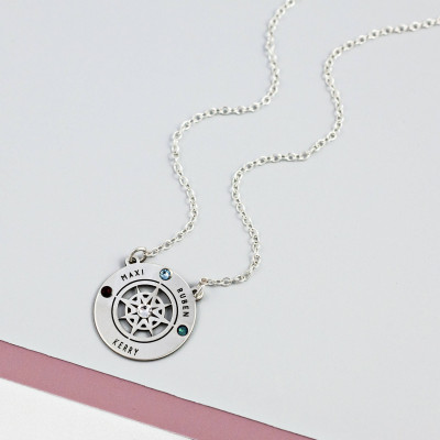 Custom Name Necklace | Compass Pendant | Family Necklace | Compass Necklace | Adventure Awaits | Going Away Gift | Oh the places |