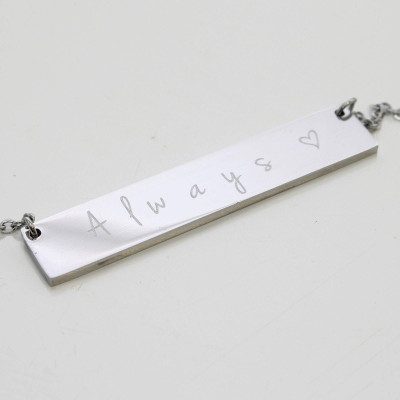 Custom Personalised Engraved Name Date Bar Necklace Rose Gold Silver Bridesmaid Sexy Stylish New Year Gift Best For Wify Diffrent Unique