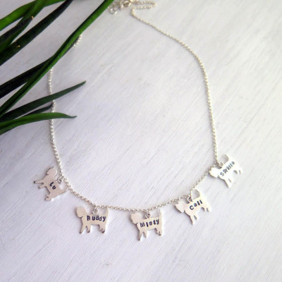 Custom cat necklace, custom name necklace. sterling silver cat necklace, personalized cat necklace, personalized Christmas gifts, pet gifts