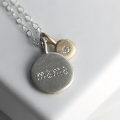 Diamond mama necklace, diamond necklace, mama necklace, mom necklace
