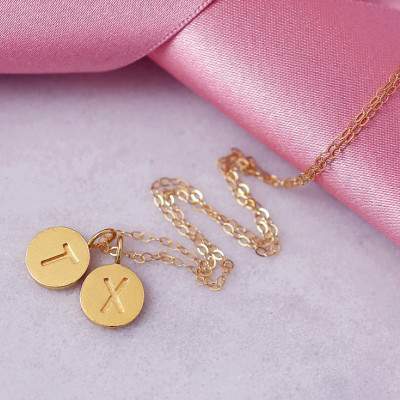 Disc Necklace | Funny Card for Mom | 18k Initial Necklace | Mommy Jewelry Gift | Dainty Thin Chain | Letter Necklaces | Funny Love Card|G