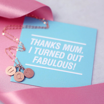 Disc Necklace | Funny Card for Mom | 18k Initial Necklace | Mommy Jewelry Gift | Dainty Thin Chain | Letter Necklaces | Funny Love Card
