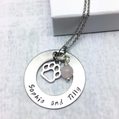 Dog Jewelry - Dog Necklace - Pet Loss Gift - Dog Loss Gift - Pet Sympathy Gift - Hand Stamped - Handstamped - Personalized Necklace