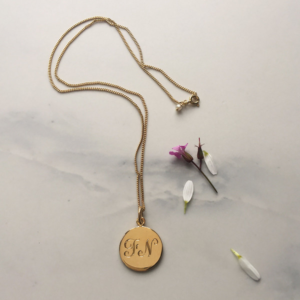 Double Initial Necklace in 18ct Yellow Gold Vermeil