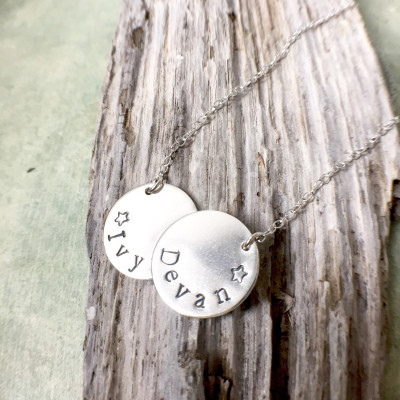 Double disc personalised pendant