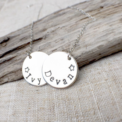 Double disc personalised pendant