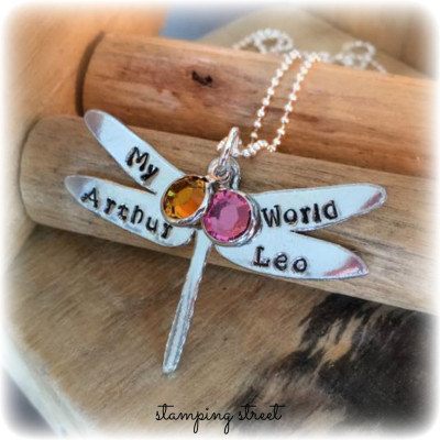 Dragonfly Necklace, Personalised Necklace, Personalized Necklace, Gifts for Mummy, Gifts for Mothers Day, Gifts for Wife, From Husband, Mom