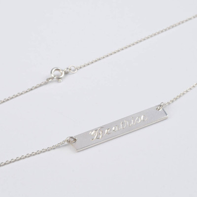 Engraved Name Bar Necklace