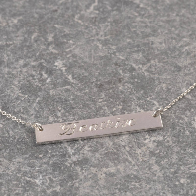 Engraved Name Bar Necklace