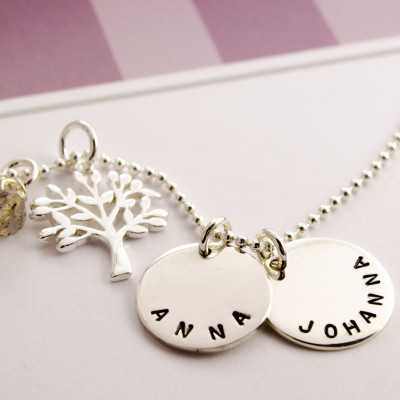 FAMILY tree NECKLACE, jewellery engraving, tree of life