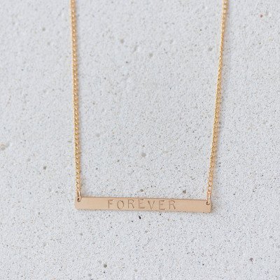 Forever stamped bar necklace/Forever Necklace