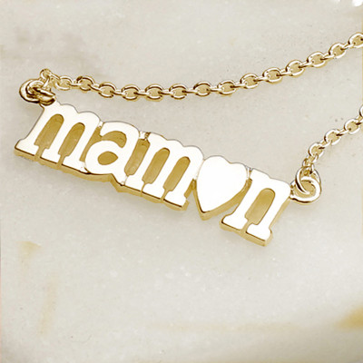 Gold Vermeil or Sterling Silver Maman Necklace