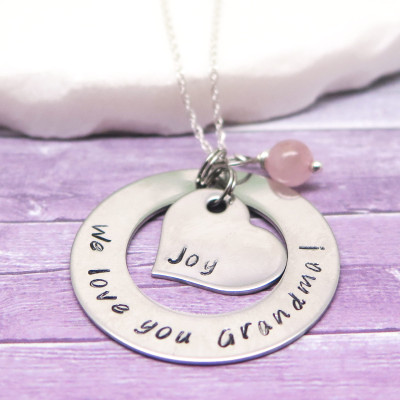 Grandmother Gift - Personalized Necklace - Jewelry for Grandma - Necklace for Grandma - Grandma Birthday - Gran Gift - Hand Stamped Jewelry