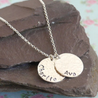 Hammered Sterling Silver Coin Necklace 