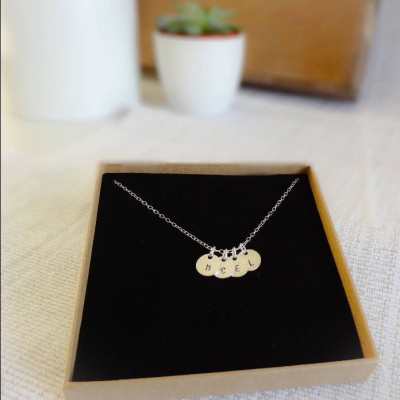 Hammered initial necklace - letter necklace, initial necklaces for women, personalised letter necklace, bridesmaid gift, sterling silver