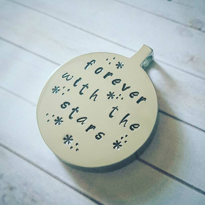 Hand Stamped *!!*Forever With The Stars*!!* Stainless Steel Urn. EASILY PERSONALISED!