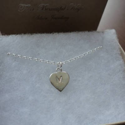 Heart shaped initial Necklace