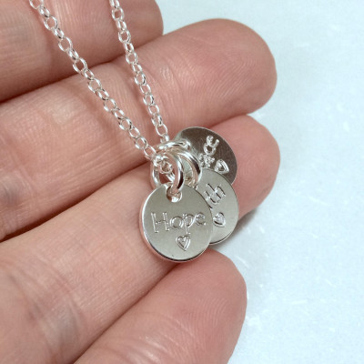 Hope necklace, hope jewellery, inspirational jewellery, motivational jewellery, sterling silver hope necklace,