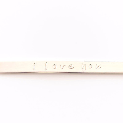 I love you Necklace/Gold/Silver Bar Necklace stamped with I love you/I love you stamped bracelet/Valentines gift/Wife gift