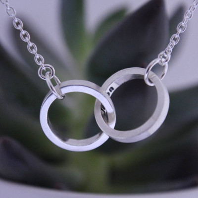 Infinity circle necklace.Interlocking rings.Personalised jewellery.Personalised necklace.Name necklace, id necklac.Custom necklace.