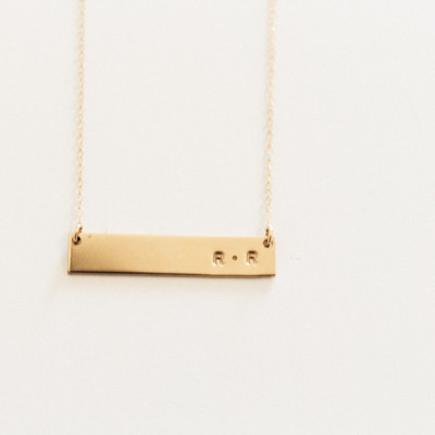 Initial Bar Necklace / Double Initial Necklace / Personalized Necklace