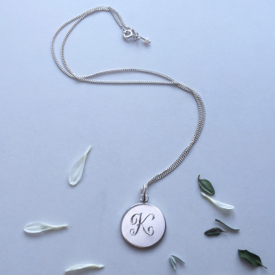 Initial Necklace in Sterling Silver