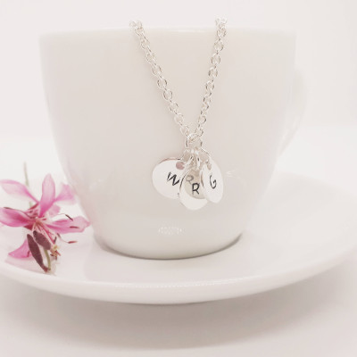 Initial Necklace, sterling silver personalised pendant
